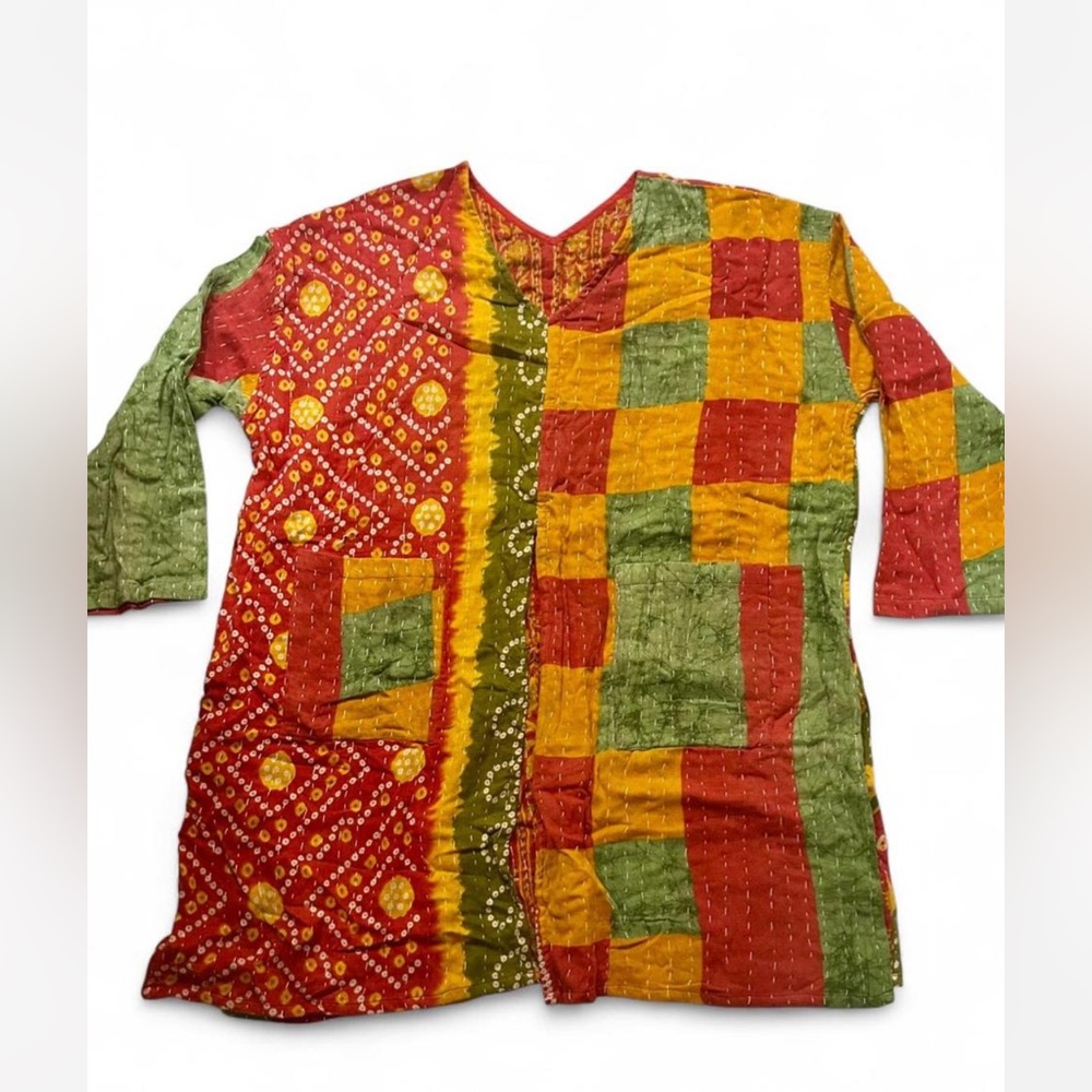 Colorful Kantha Long Sleeved Tunic